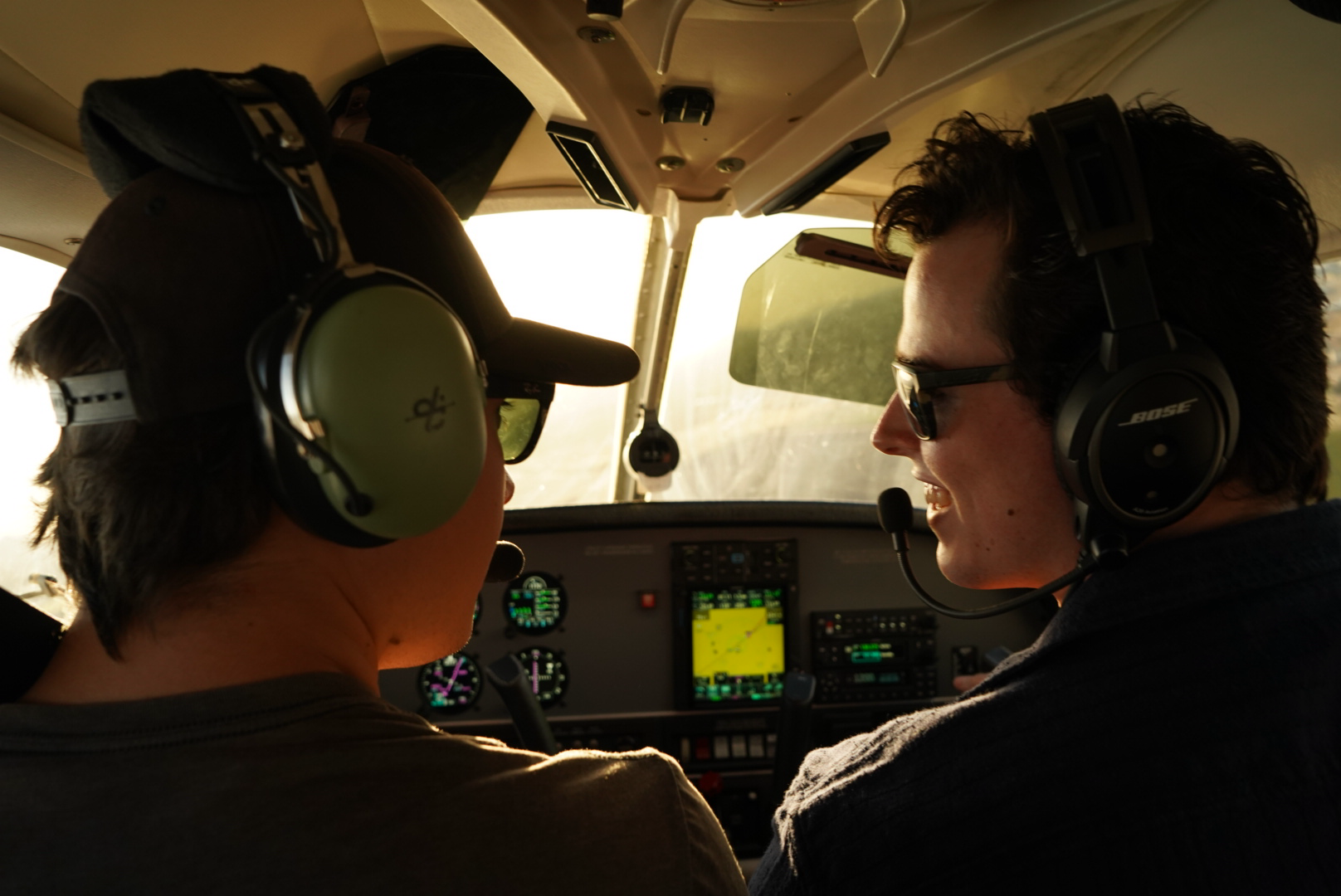 Pilot training in cockpit